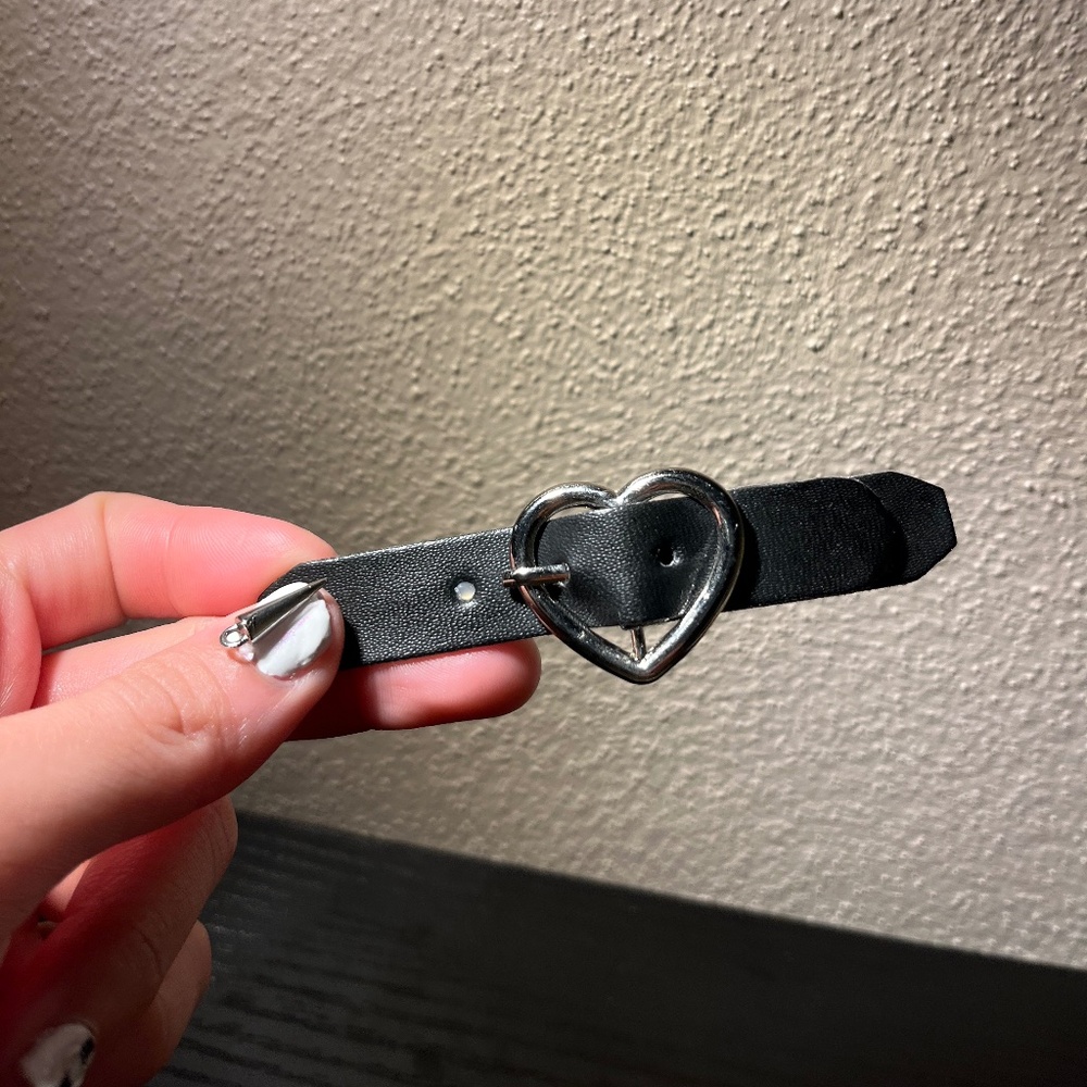 Faux leather heart hair clip